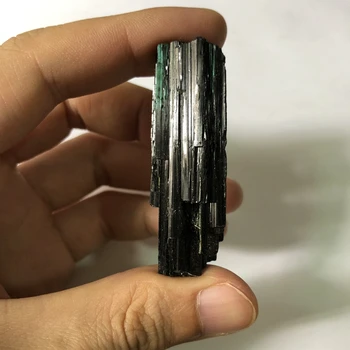 

1pcs Natural Black Tourmaline Raw Gem Pendant Warp,Rough Material Specement,Tiny Tourmaline,size 50mm+ length
