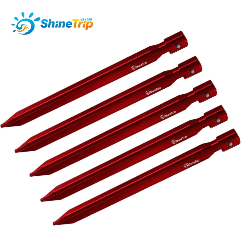 5pcs Outdoor Camping  Aluminu alloy tent pegs  tent accessories  camping tent pegs 25cm triangular Enhanced Sandy beach pegs