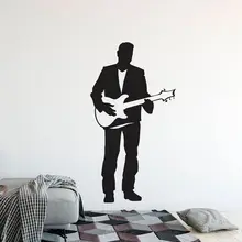 Electric Guitar Wall Sticker Singer Man with Guitar Vinyl Wall Decal Home Music Club Decoration Guitar Singer Wall Poster AY1638 Electric Guitar Wall Sticker Singer Man with Guitar Vinyl Wall Decal Home Music Club Decoration Guitar Singer Wall Poster AY1638