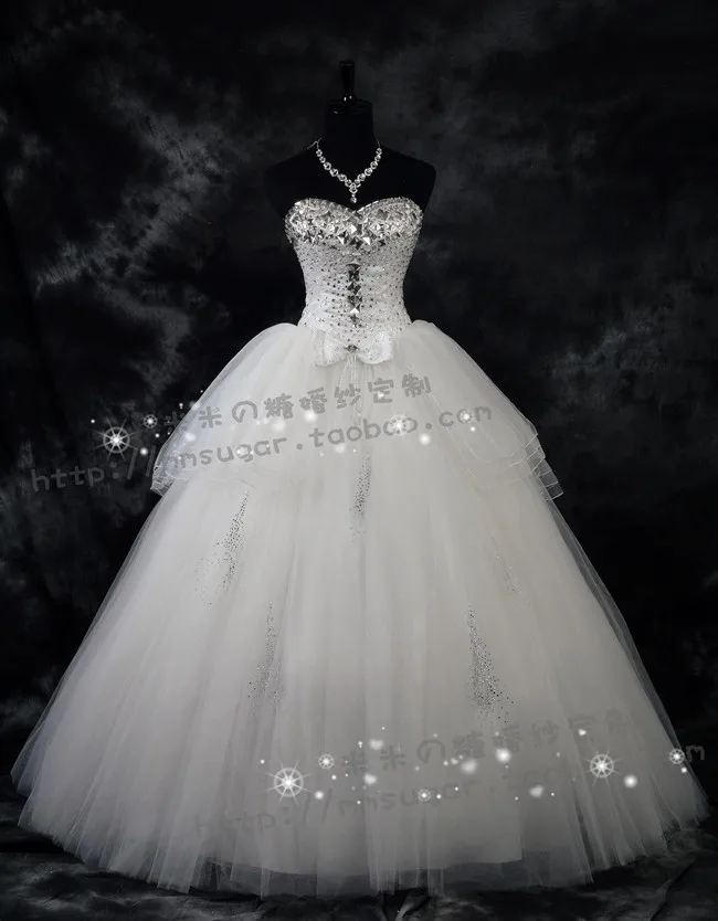 Cx167 Strapless Shining Rhinestone Sweetheart Bowknot Back Very Cx167 Strapless Shining Rhinestone Sweetheart Bowknot Back Very Puffy Wedding Dress Ball Gown In Dresses From Weddings Events On