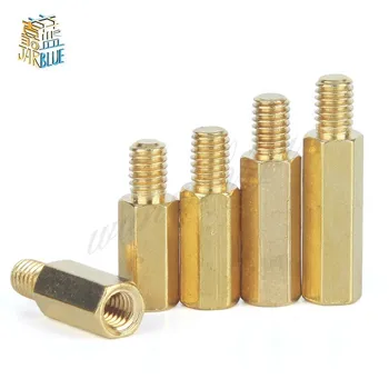 

JARBLUE 50Pcs M2.5*L+6mm Hex Head Brass Spacing Screws Threaded Pillar PCB Computer PC Motherboard StandOff Spacer