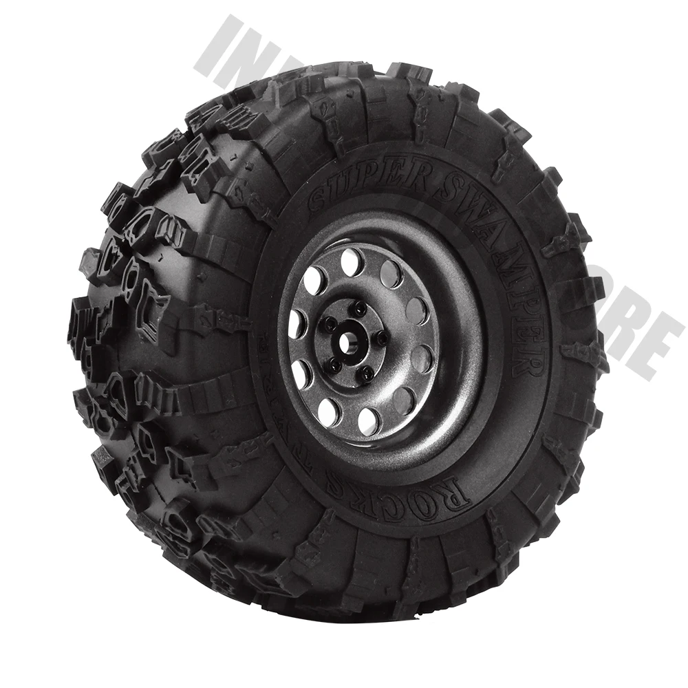 4 шт. металлические 2," Beadlock обод и резиновые колеса шины для 1/10 RC Рок Гусеничный осевой SCX10 RR10 90053 AX10 Wraith 90056 90045 YETI
