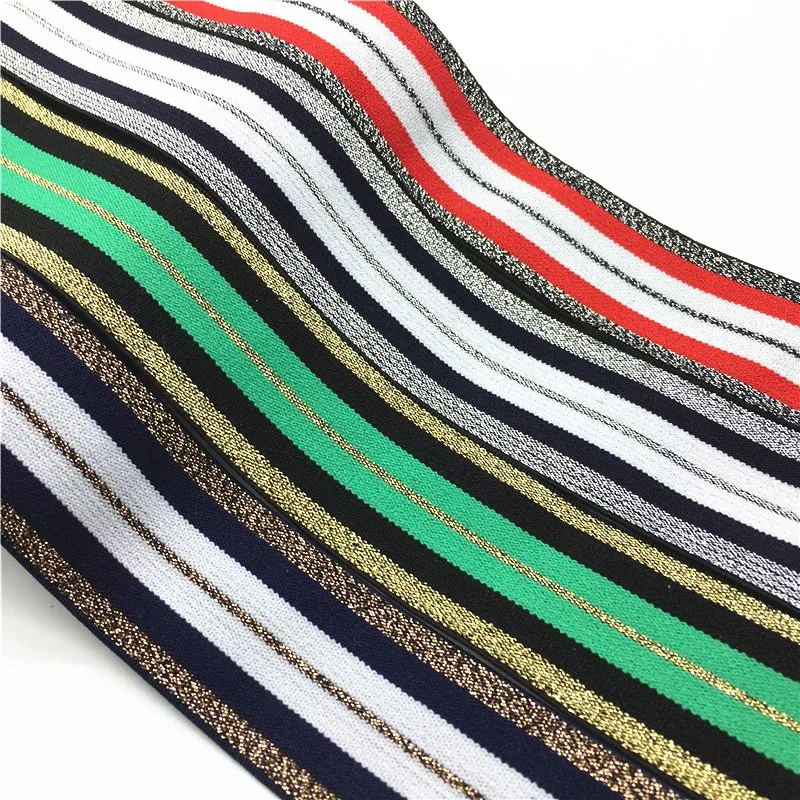 

40mm Glitter Rubber Elastic Band Nylon Colorful Striped Shoulder Bottom Straps Elastic Bands DIY Sewing Garment Accessories 1M