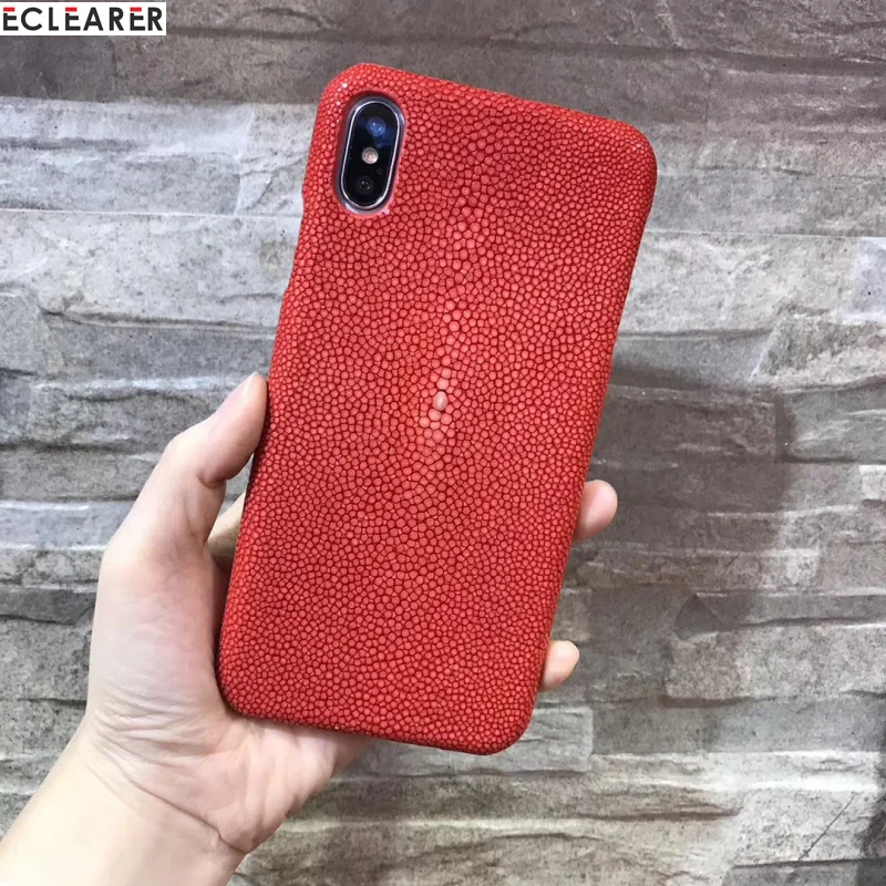 Модный кожаный чехол с натуральным жемчугом и рыбьей кожей для iPhone XS MAX/XR, задняя крышка, Роскошный кожаный чехол для iPhone XR XS MAX