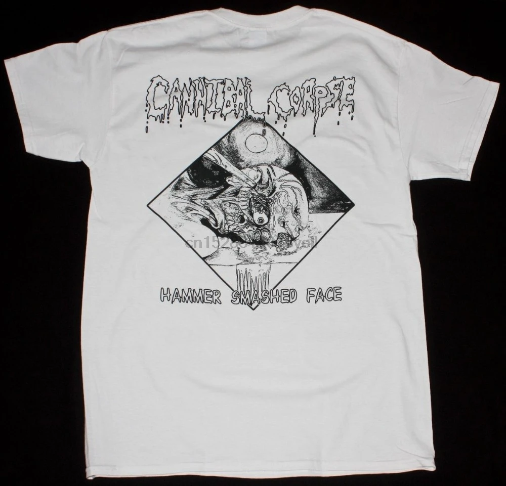 2018 Новая модная мужская Cannibal Corpse HAMMER SMASHED FACE CHRIS BARNES новая белая футболка футболки