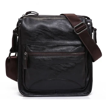

New Casual Business Leather Men Messenger Bag Hot Sell Famous Brand Leather Men Shoulder Bag Vintage Fashion Mens CrossBody Bag