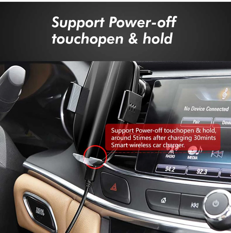 14Aurora Glass Car Wireless Charger 