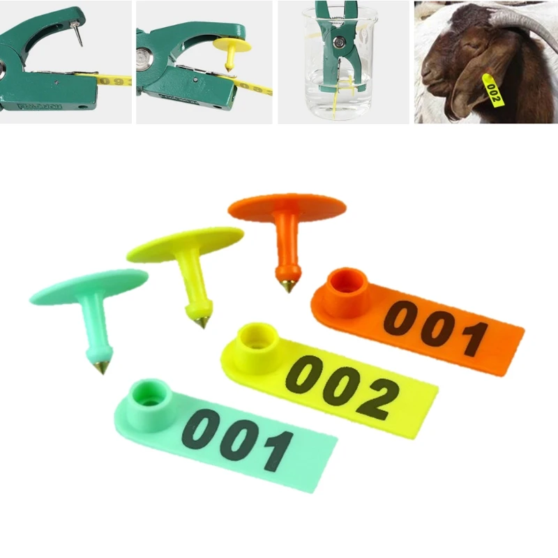 

1-200 Number Sheep Cow Ear Tag Sign Farm Animals Identification Cards With Nails