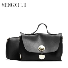 MENGXILU 2017 Luxury Handbags Women Bags Designer Lock Women’s Leather Handbags Large Capacitain Casual Tote Bag Ladies Hand Bag