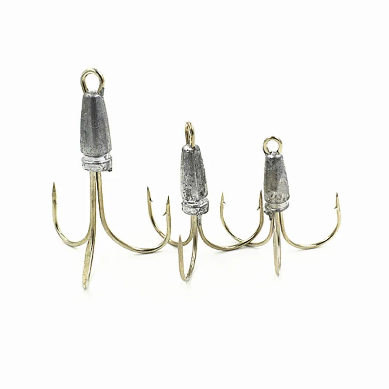 5PCS Deepwater Anchor Claw Barbed Fishhook With Lead Head Treble Hook 23g 32g 40g 56g 82g