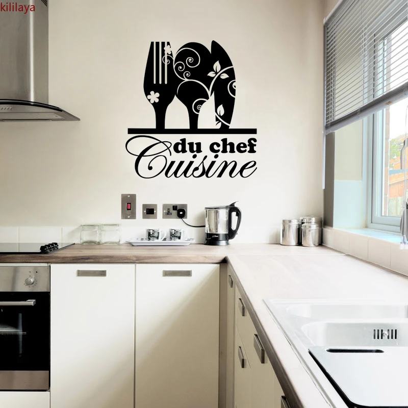 Kililaya Stickers French Cuisine Du Chef Vinyl Wall Sticker Mural Wall Art Kitchen Tile Wall Decal Home Wall Stickers Aliexpress