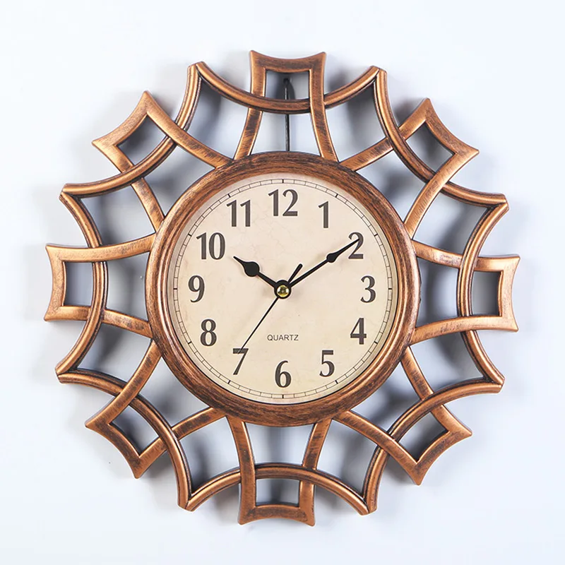 

Creative LCD Wall Clock Round Retro Imitation Metal Silent Quartz Clock Applicable Offices Bedrooms Living Rooms Wall Clock