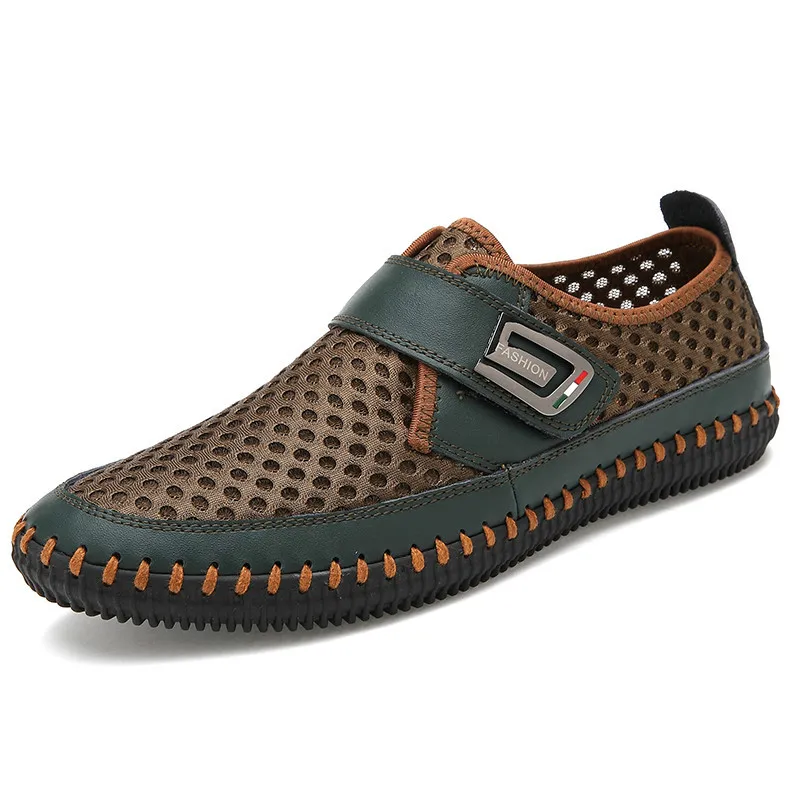 

BRKWLYZ Men Casual Shoes Leather Breathable Comfortable Sports Summer Brand Sapato Masculino Flats Male 2019 Hot Sale Size 38-43
