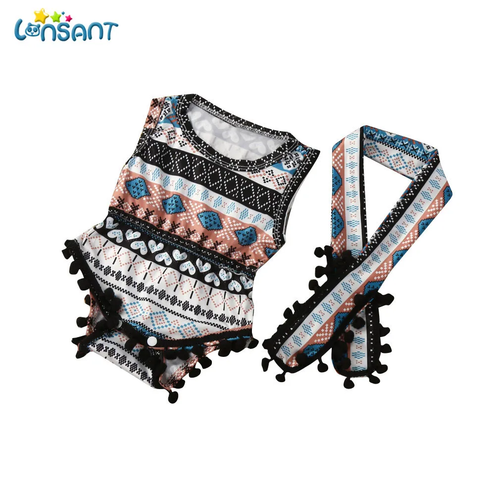 

LONSANT Newborn Summer Toddler Baby Girls Aztec Sleeveless Bodysuit Romper Polyester Jumpsuit Sunsuit Clothes Set