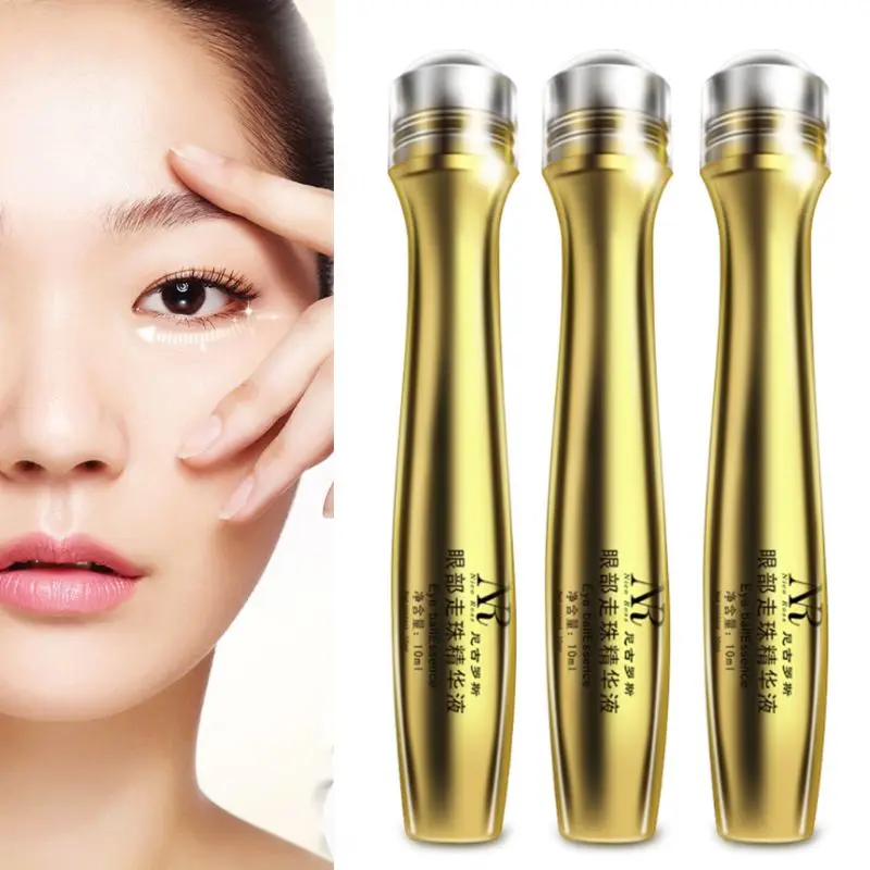 

10ml Roll-On Slide Ball Eye Essence Serum Hyaluronic Acid Anti-Wrinkles Anti Puffiness Dark Circle Moisturizing Roller Cream