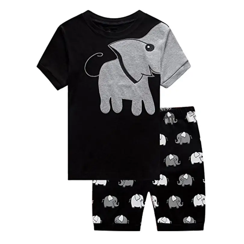 

2019 2PCs Kid Baby Boys Short Sleeve Clothes Set Elephant Print Tops+Shorts Outfits baby clothes summer 27