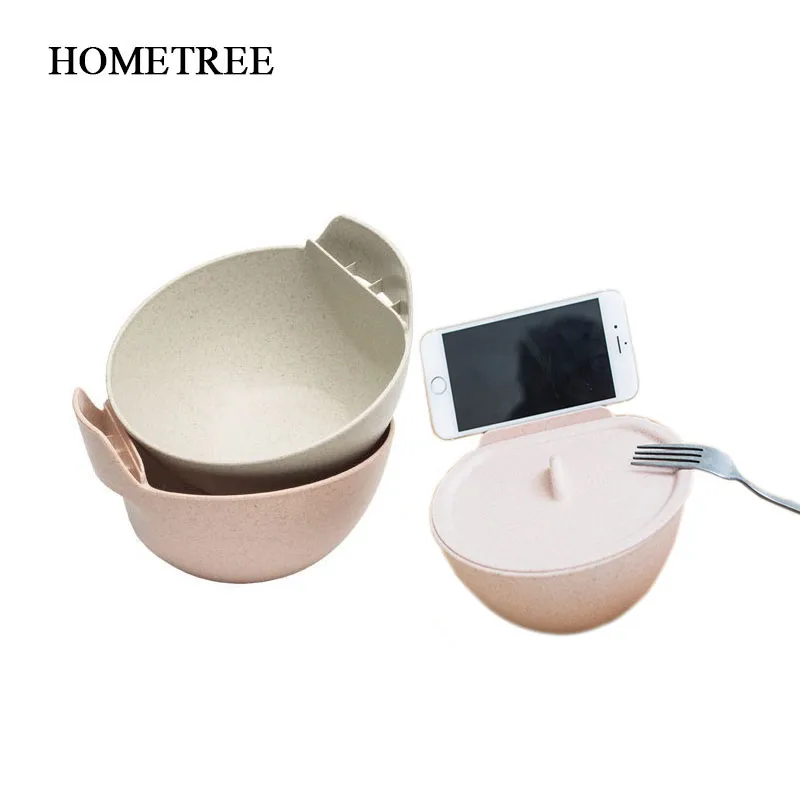 HOMETREE Lazy Mobile Phone Bowl Creative Wheat Straw Instant noodles