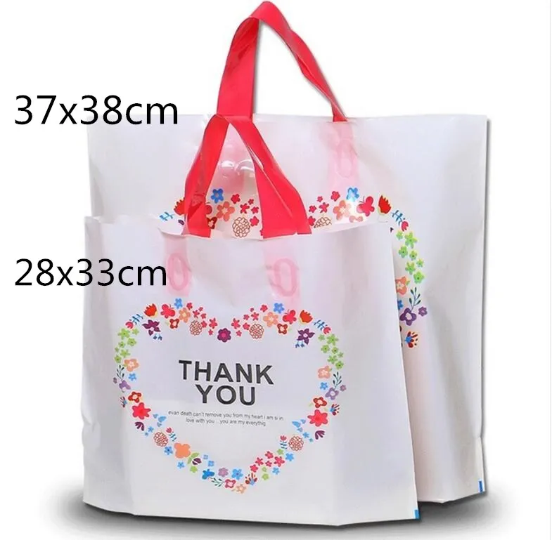 37*38cm Plastic gift bag for wedding gift package bags with handles shopping packaging bag ...