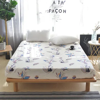 

Hot sell Fashion Fresh flowers pattern bed sheet 100% cotton full size fitted sheet pillow case 3pcs kid/adult mattress cover