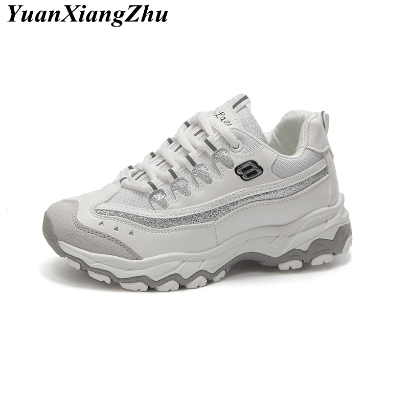 

2018 New Korean Women Shoes For Woman Casual Shoes Harajuku Platform Heels Female Leisure Black & White Letters Fashion Sneakers
