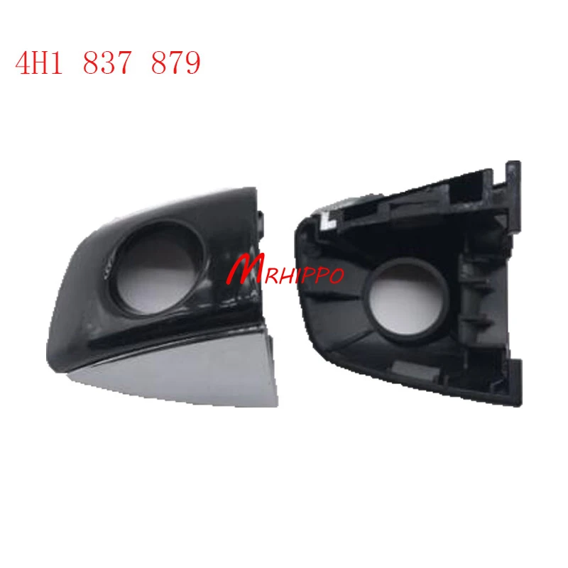 

Black Paint Left Front Exterior Door Pull Handles Lock Core Key Hole Cap Cover With Chrome For A6 A6L A7 A8 For 4H1 837 879 B 4H