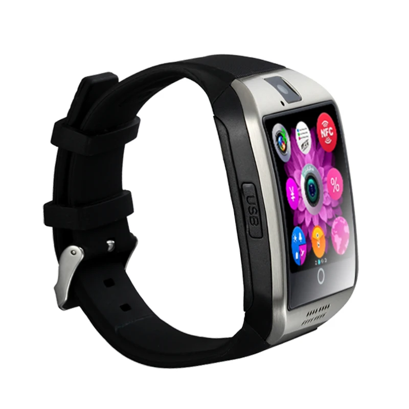 Smart Watch Q18 with Sim&TF Card Slot Push Message Camera Bluetooth Connectivity Android Phone better than DZ09 A1