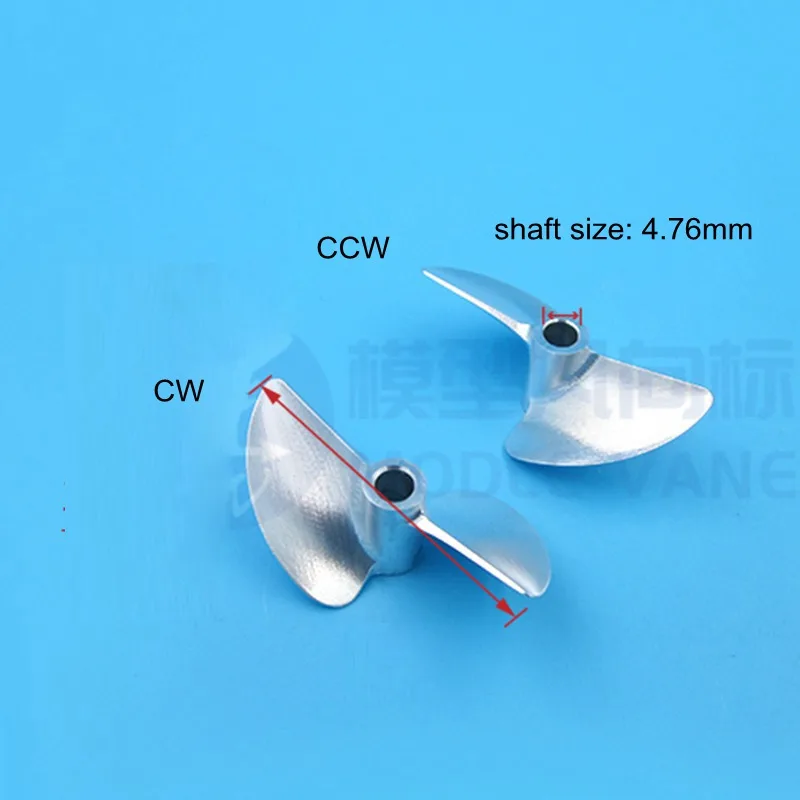 

RC racing boat metal 1.4" pitch propeller 2-blade 4.76mm shaft size 38-54mm outer diameter CNC 7075 aluminum alloy props