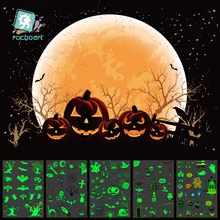 Hot sale Luminous Body Art Tatoo For Halloween Day Glowing in the dark Paint Skull Temporary Fake Body Tattoo Stickers Taty