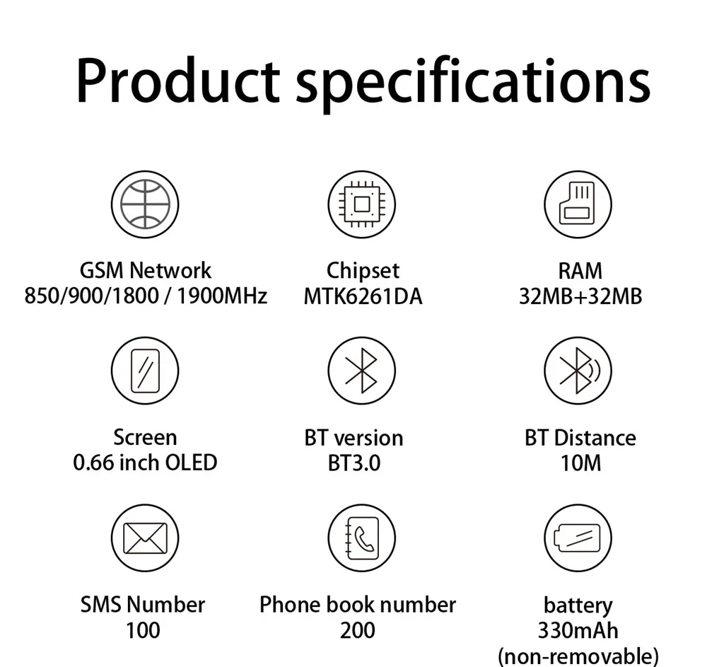 Мини сотовый телефон AEKU KK2 GSM 0,66 ''oled MTK6261DA Универсальный Беспроводной наушников телефона наборное устройство Беспроводной наушники PK KK1