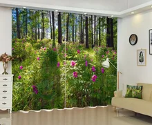2017 Forest scenery Blackout font b Window b font Drapes Luxury 3D font b Curtains b