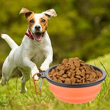 DIDIHOU 1 шт., складная силиконовая миска для собак, одежда для путешествий, складные миски для собак, кошек, кормушка для воды и корма контейнер для домашних принадлежностей