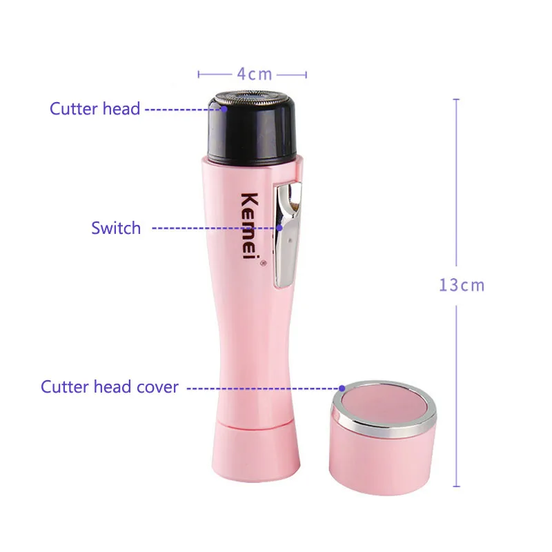 Kemei электрический эпилятор для женщин бикини триммер машина удаление волос на теле батарея питание Эпилятор бритвы бритья D40