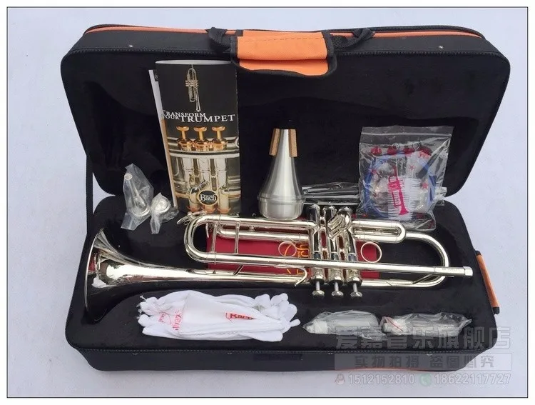 Genuine Baja silver trumpet LT180S-43 down B tune trumpet musical instrument students beginners brass band