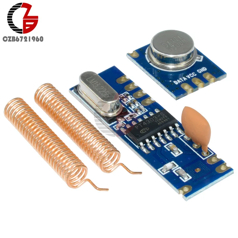 

433MHz 100 Meters Remote Control Module KITS ASK Transmitter STX882 + ASK Receiver SRX882 + 2Pcs Copper Spring Antenna