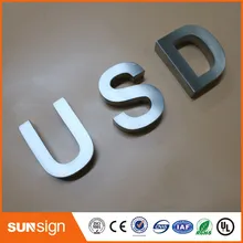 Пользовательские 3D нержавеющая сталь подписать письмо матовый металлический буквами вывеска