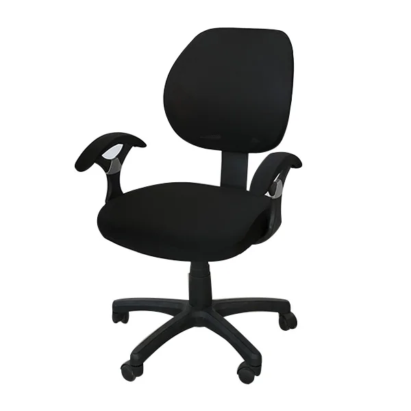 Покрытия для офисных стульев обеденный чехол на компьютерное кресло для офисных стульев с подлокотником эластичное покрытие сиденья протектор чехол - Цвет: Black
