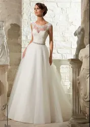 Материально-производственных запасов! Элегантные свадебные платья 2016 лодка шеи аппликации кружева из бисера свадебные платье белого