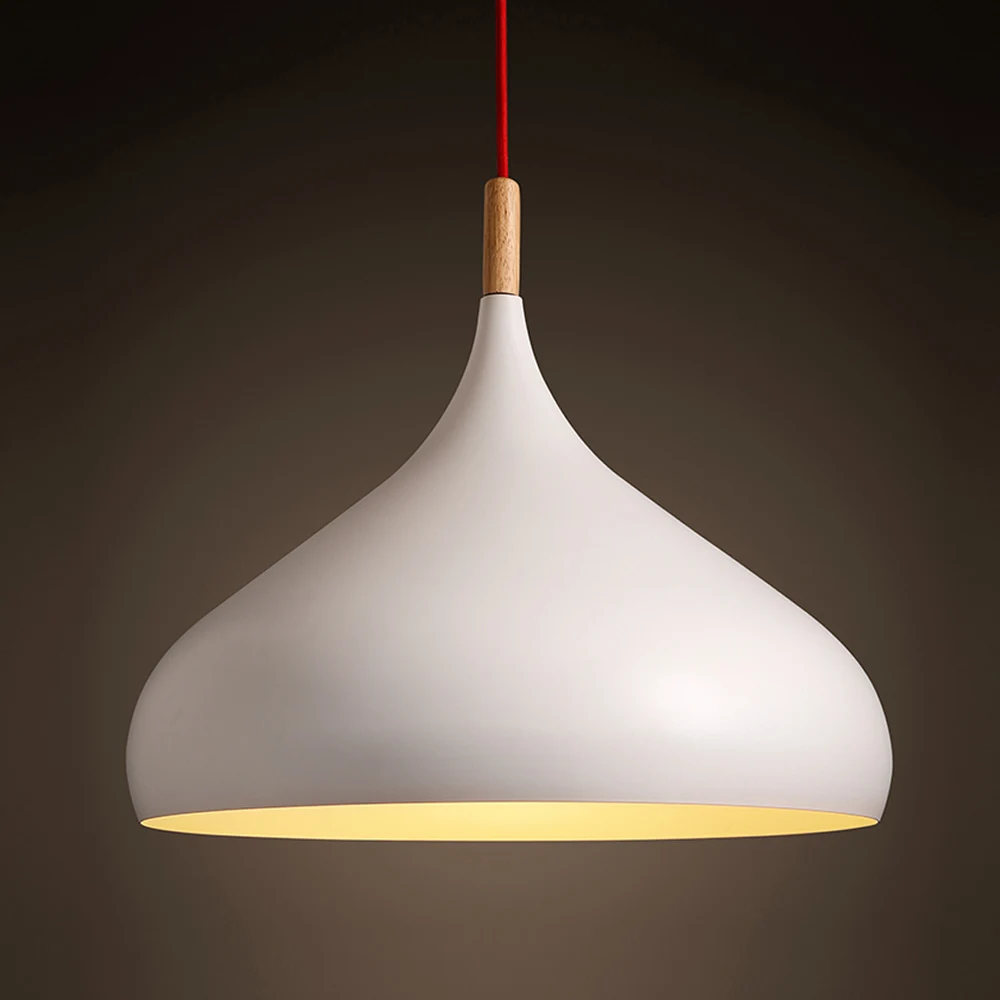 Japanese Pendant Lights Solid Brief White Nordic Light Iron Decorative Cafe Bar Living Room Hanging Lamp In From