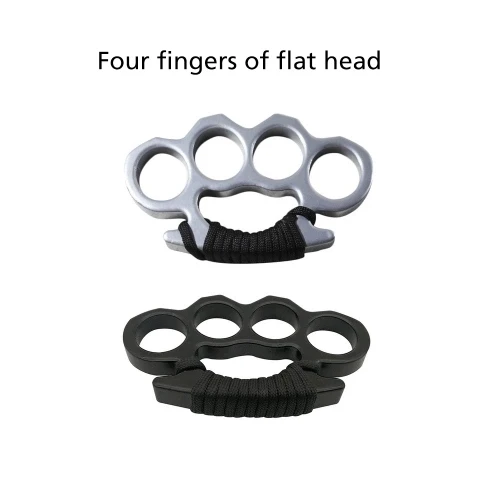 

A Fight Ring Four Finger Knuckle Outdoor Tactical Survival Multi-function EDC Dusters Tool Stainless Steel 4 Round Ring 2 Colors