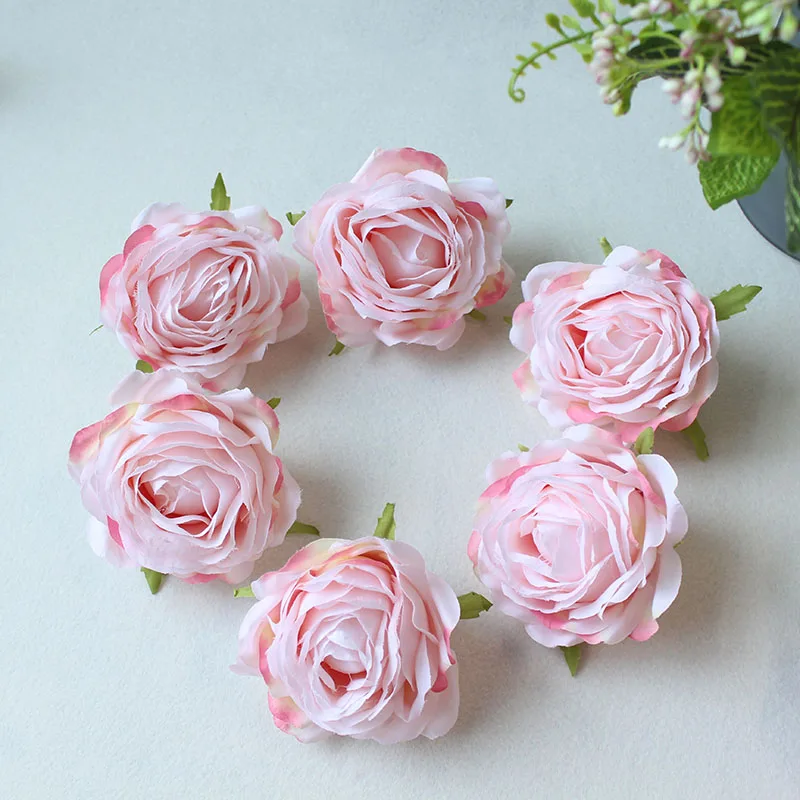  Red Rose Artificial Flower Head White Pink Silk Peony Wedding Party  (7)