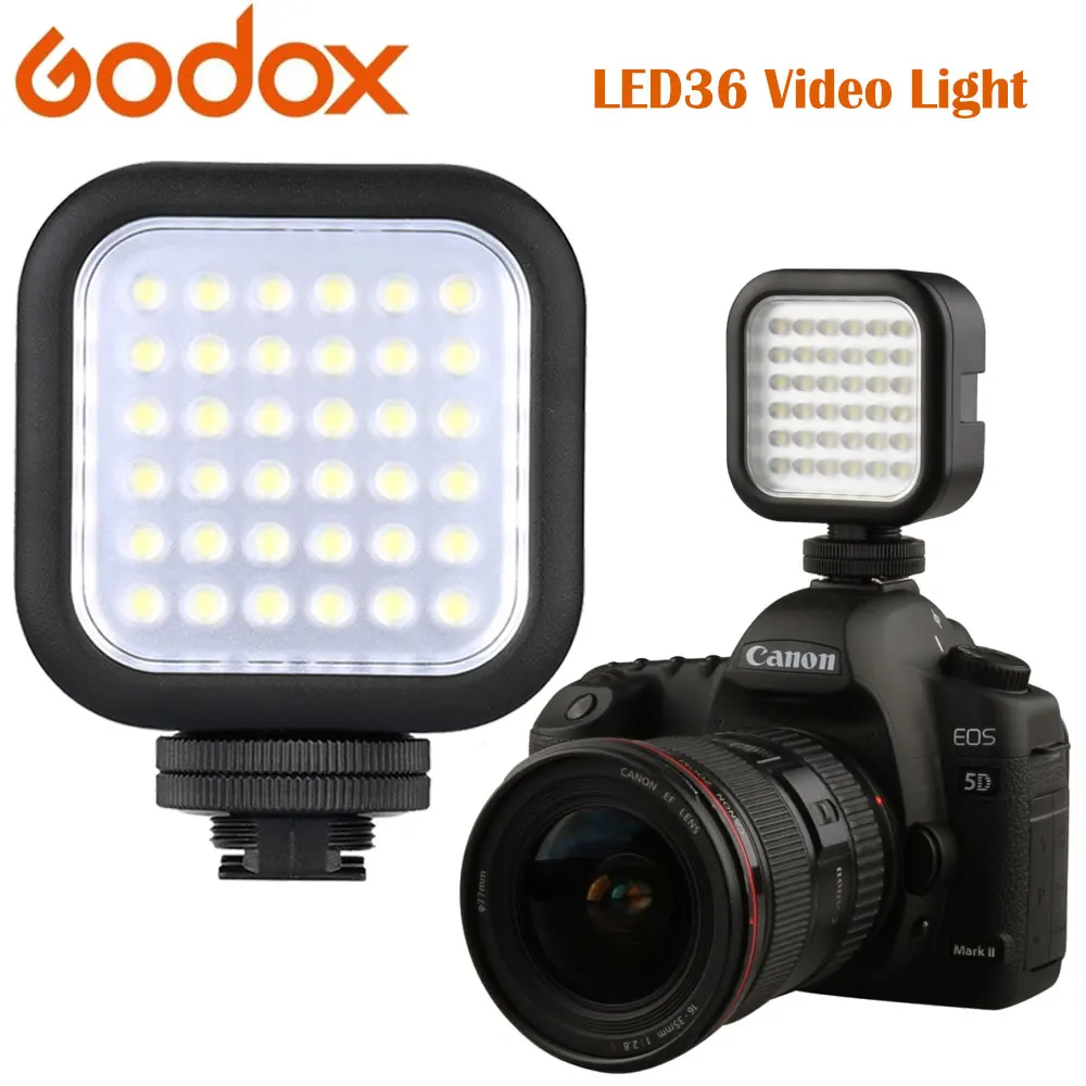 Original Godox LED36 Video Light 36 LED Lights Lamp 55006500K