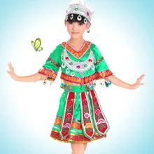 Китайский народный танцевальный костюм для детей Традиционный китайский костюм Мяо одежда хмонг не шляпа