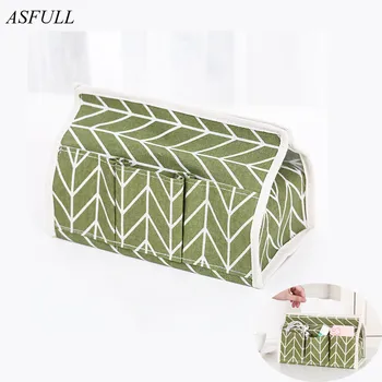 

ASFULL storage box remote controller organizer box Linen cloth paper towel box desktop sundries for storage case free shipping