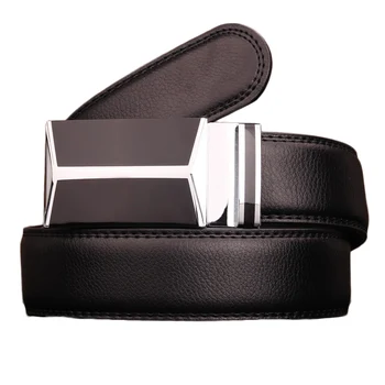 

Men New Black High Quality Classic Business Belt Black Alloy and Pu Leather Creative Office Pure Color Casual Accessories
