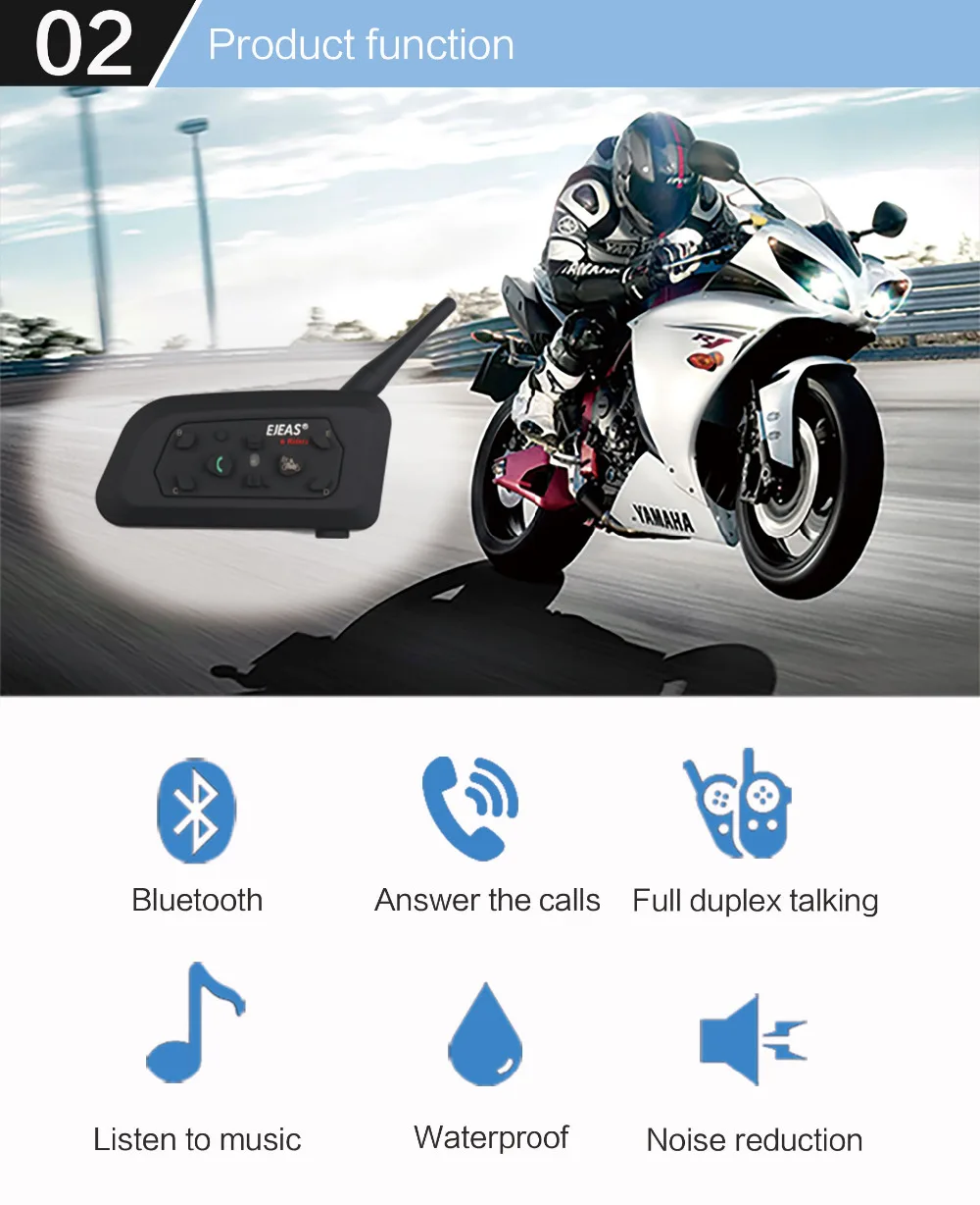 EJEAS V6 Pro шлем для домофона Bluetooth гарнитура 850 мАч Intercomunicador микрофон металлический