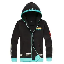 Новинка Вокалоид косплей Хацунэ Мику Черный Рок костюмы толстовка форменная куртка