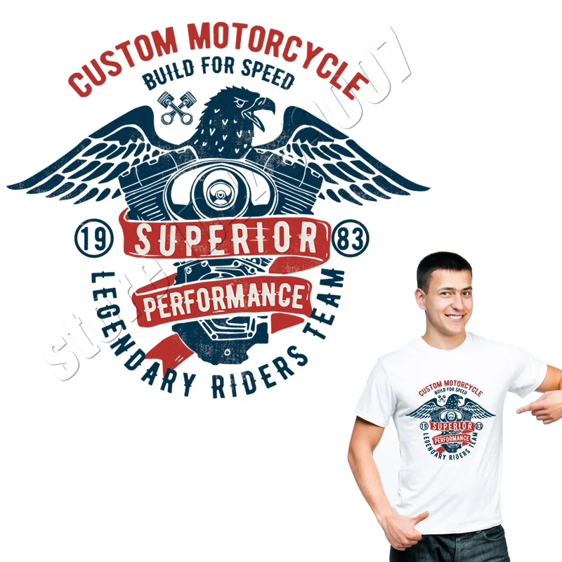

Eagle Patches On T-Shirt Applique For Man In Patch Washable A-Level T-Shirt Stickers On Clothing DIY Custom Accessory Parches