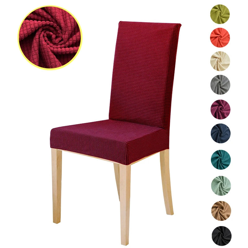 

Plush Chair Cover thick Corn kernels Stretch Slipcovers Removable Dining Seat Chair Covers Home Dining Room High-end Seat Cover
