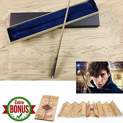 Металлический сердечник Newt Wand Grindelwald Wand с фантастическими животными палочки, где найти их волшебная палочка Рождественский подарок с коробкой - Цвет: Newt