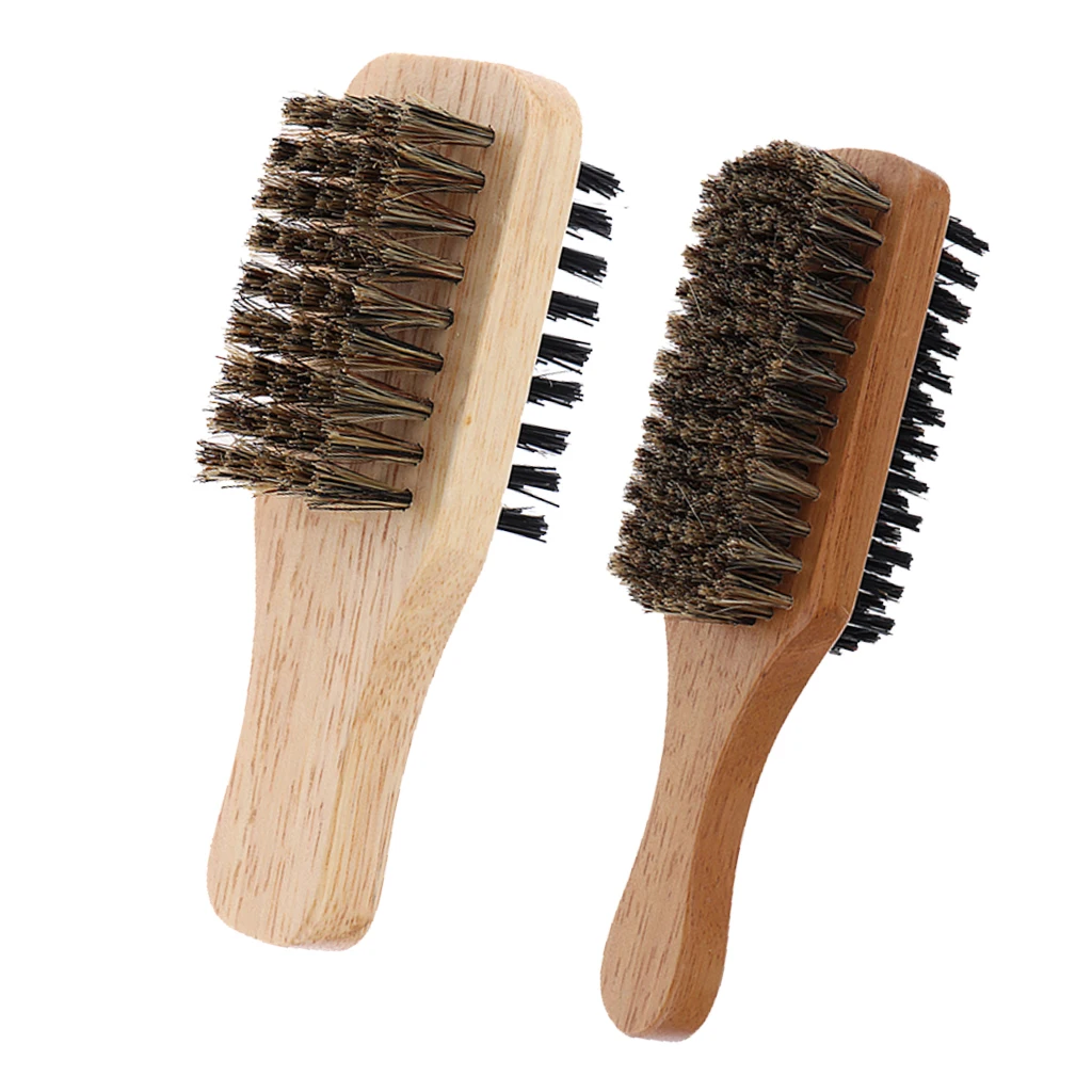 MagiDeal 2Pcs 2 Sizes Portable Travel Dual Side Club Brushes for Hair or Beard Detangling Straightening Combing Styling